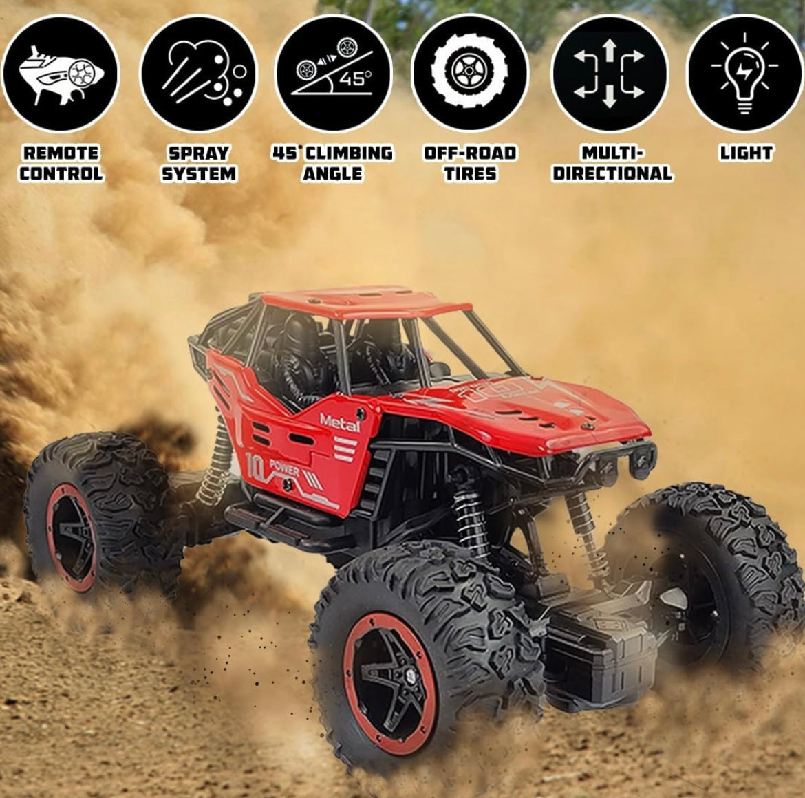 Remote Control Rock Crawler: High-Speed Rechargeable 4WD Monster Racing Car