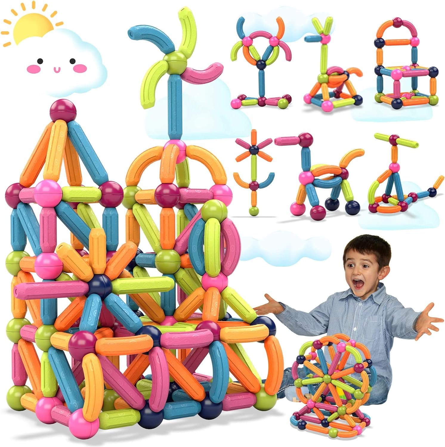 Wishluck's Magnetic Sticks Building Blocks For Kids